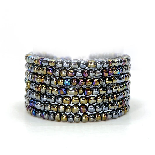 7 in 1 - Grey Nacree Wrap Bracelet