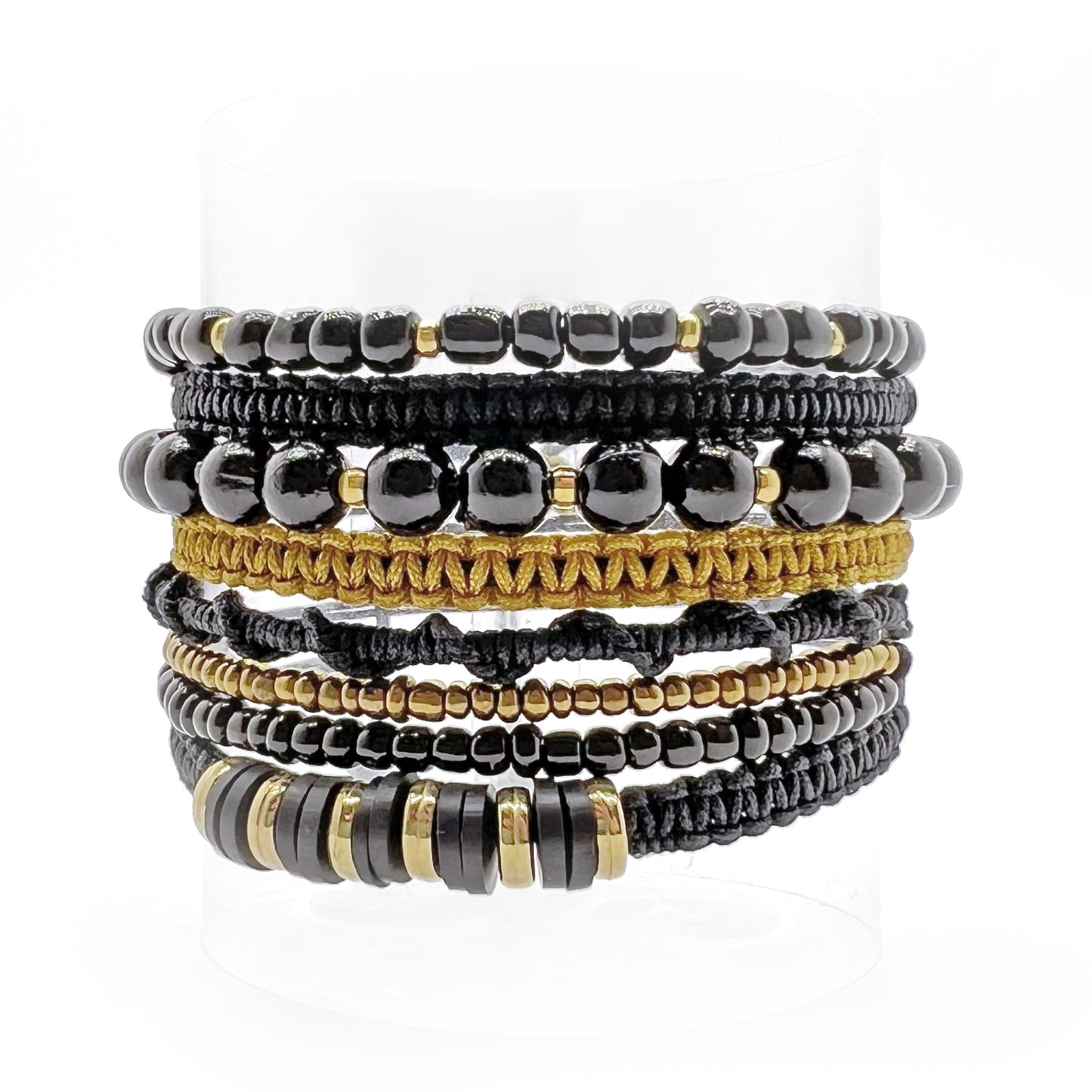 8 in 1 Black & Gold Bracelet